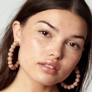LELE SADOUGHI Peach Blossom Stardust Hoop Earrings